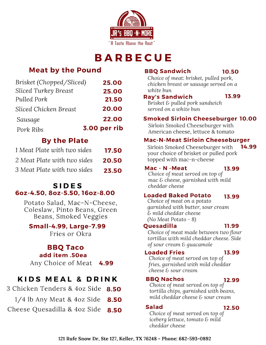 Jr's-Bbq-N-More Menu-1