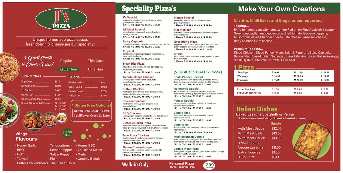 Menu J's Pizza & Bar-1
