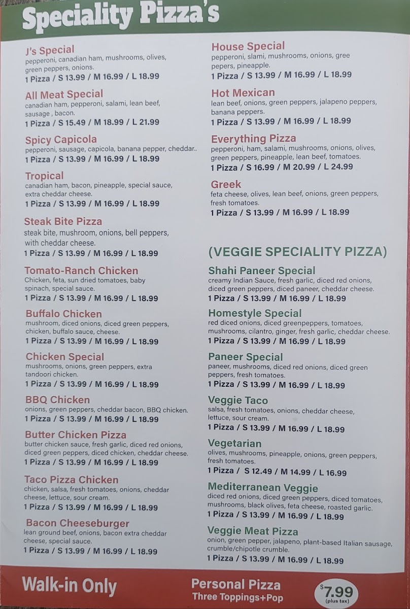 Menu J's Pizza & Bar-7