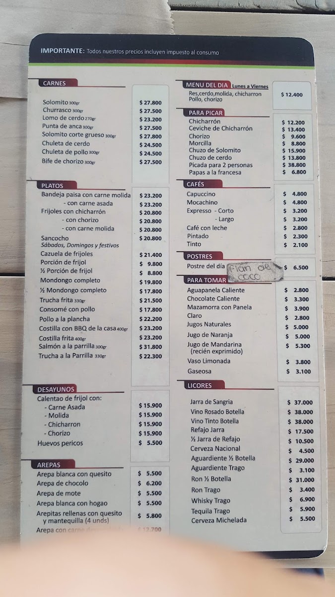 Menu Juancherito Restaurante Quindío-4
