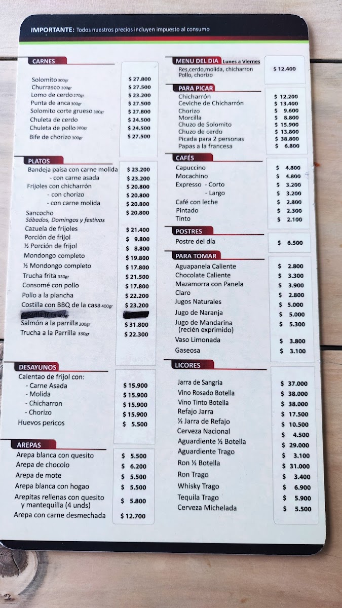 Menu Juancherito Restaurante Quindío-5