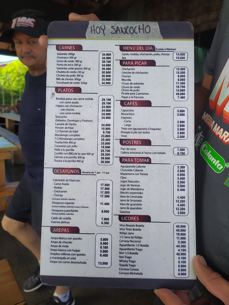 Menu Juancherito Restaurante Quindío-7