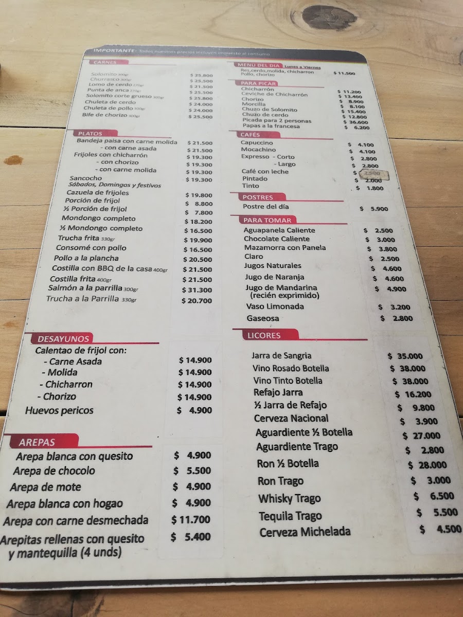 Menu Juancherito Restaurante Quindío-8