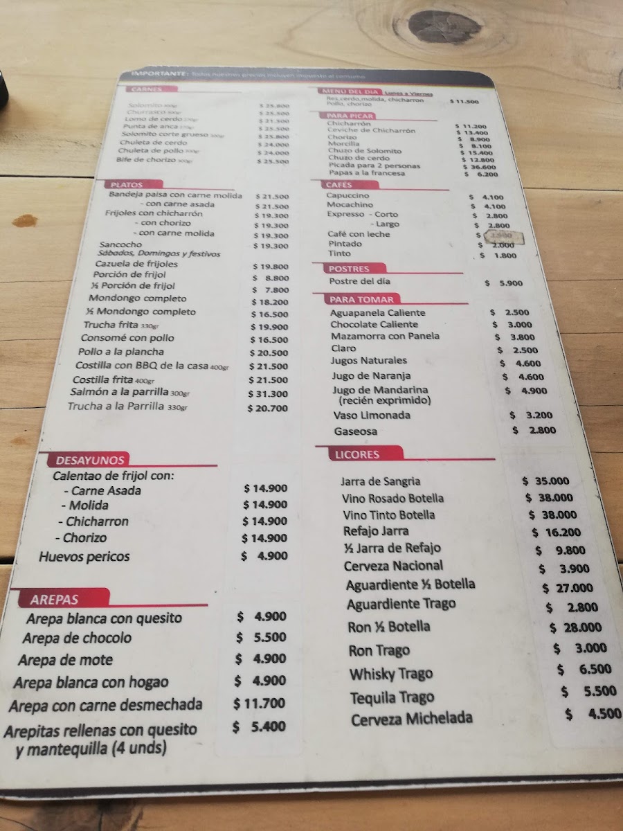 Menu Juancherito Restaurante Quindío-9