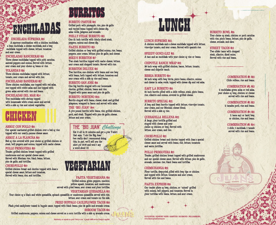 Menu Juan's Mexican Cafe And Cantina-2