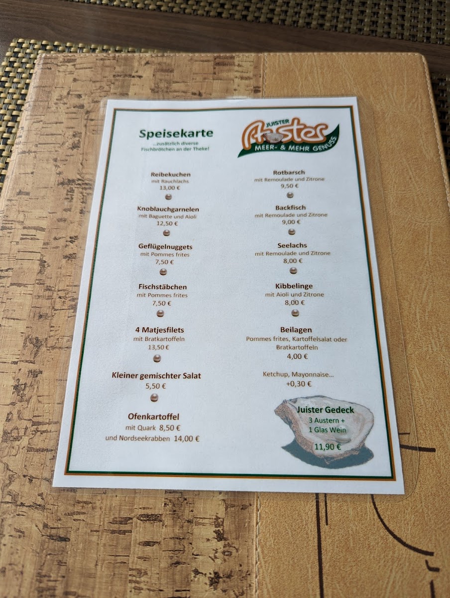 Menu Juister Auster-1