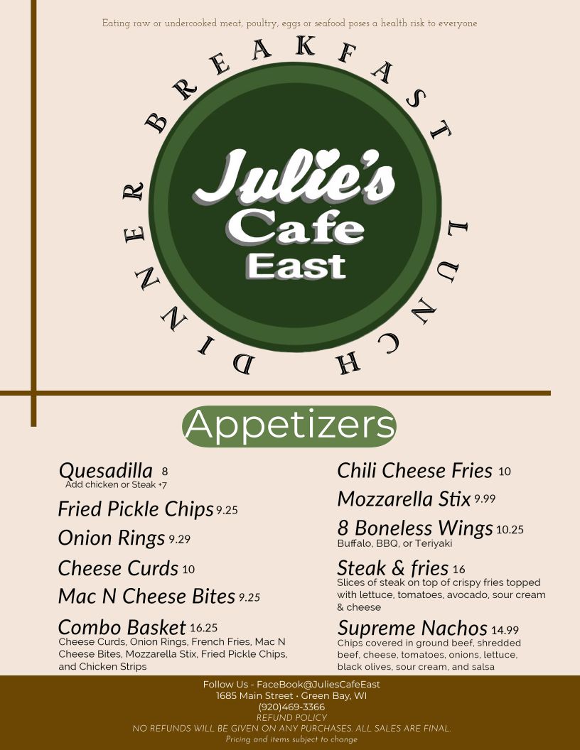Menu Julie's Cafe East-10