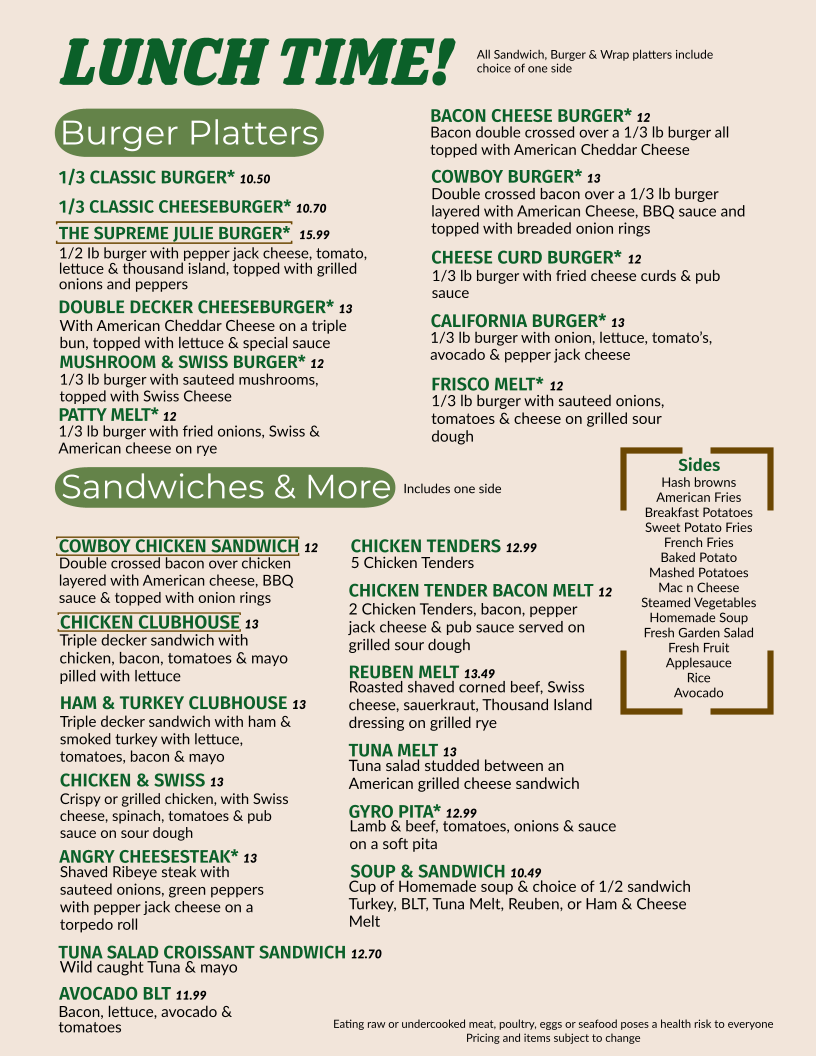 Menu Julie's Cafe East-4