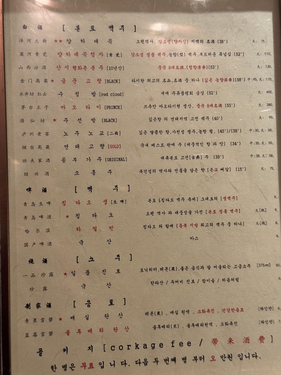 Menu Junghwabokchun Gold-4