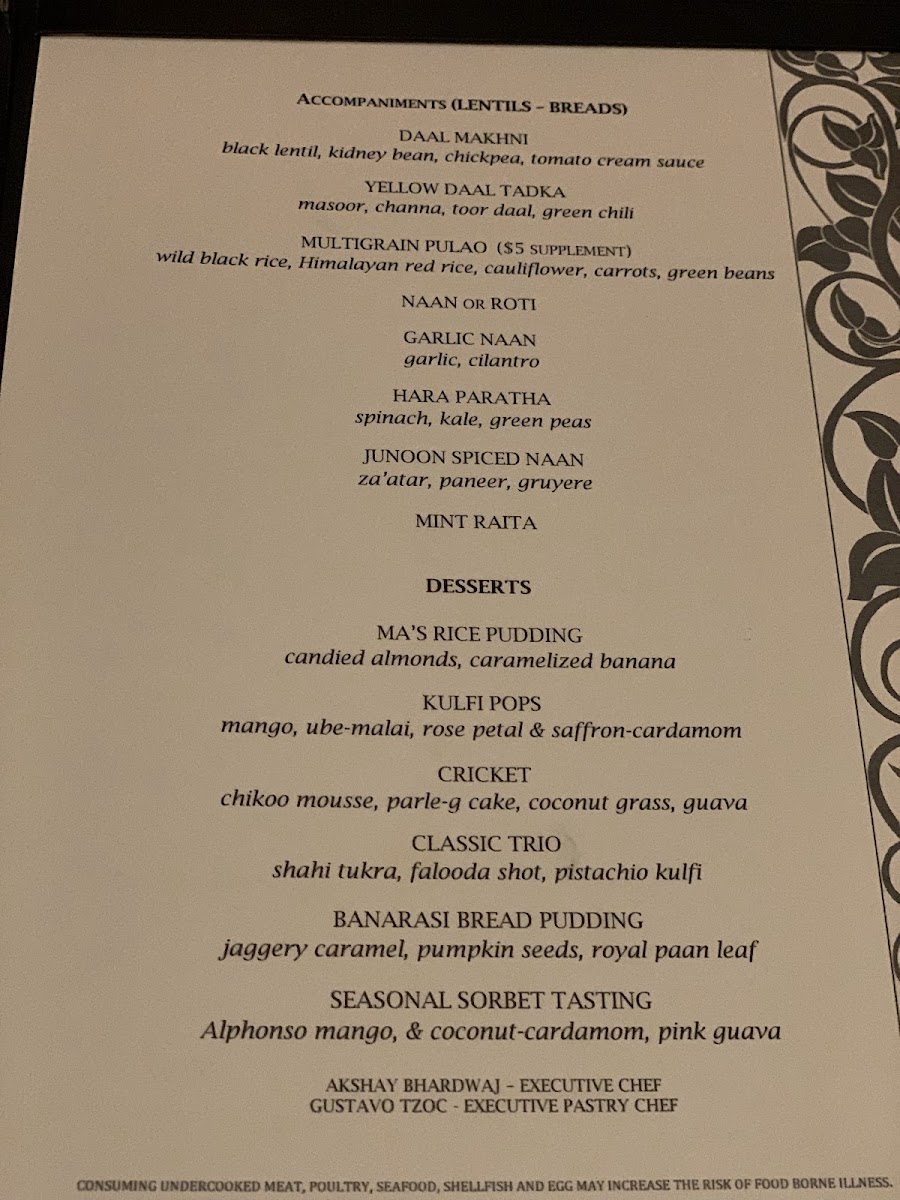 Menu Junoon-9