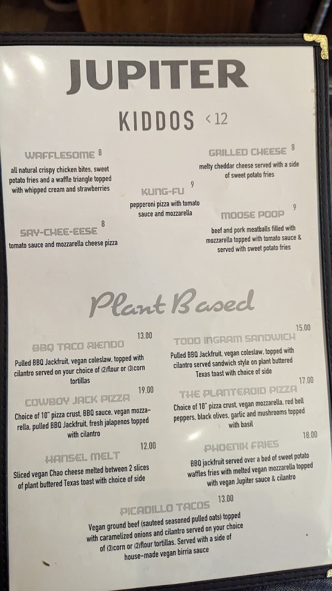Menu Jupiter-7
