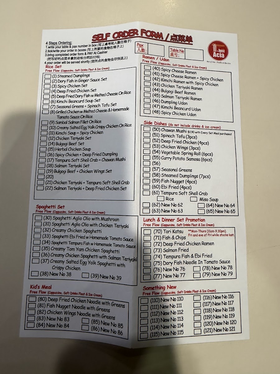 Menu Just Acia-1