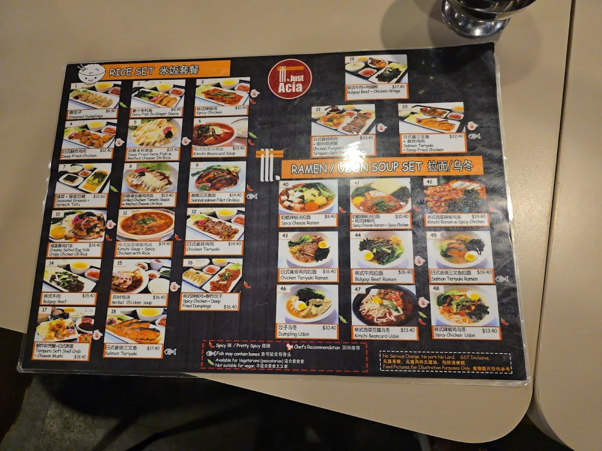 Menu Just Acia-5