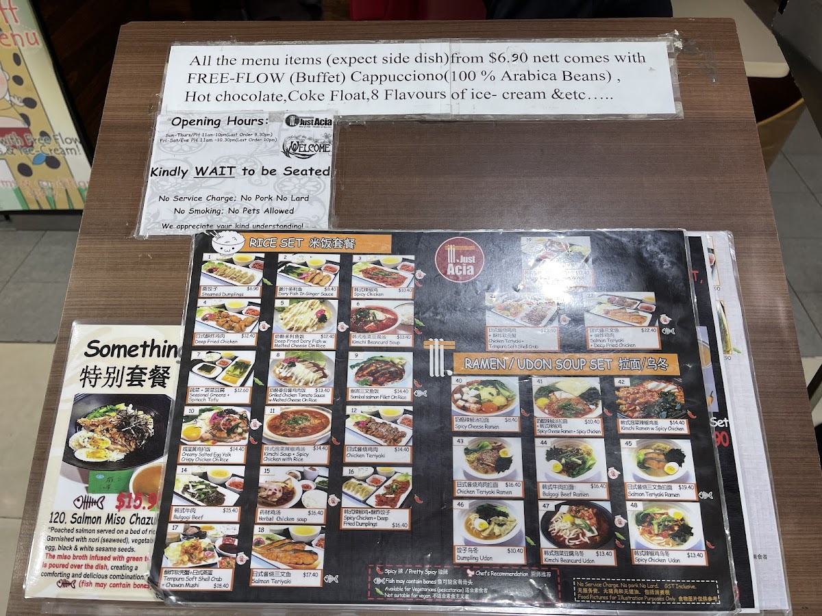 Menu Just Acia-6