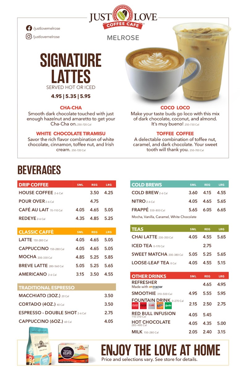 Menu Just Love Coffee Cafe - Melrose-2