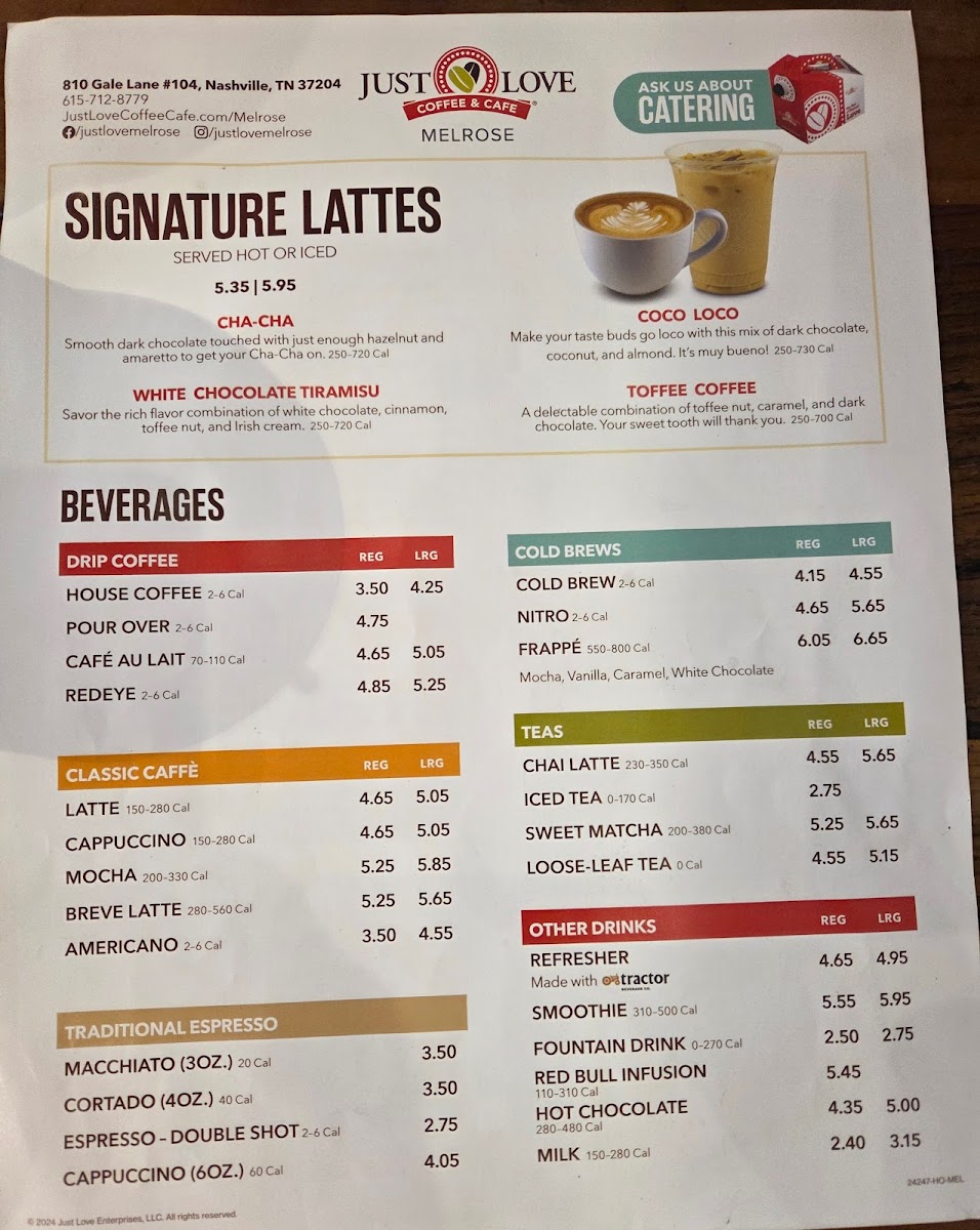 Menu Just Love Coffee Cafe - Melrose-3