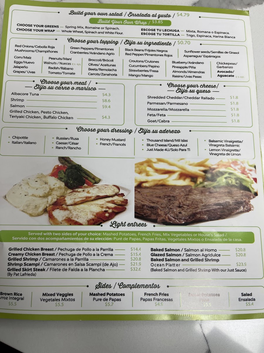 Menu Just Made 4 U-2