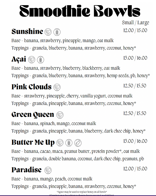 Menu Just Peachy Kelowna-1