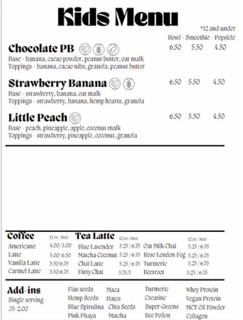 Menu Just Peachy Kelowna-4