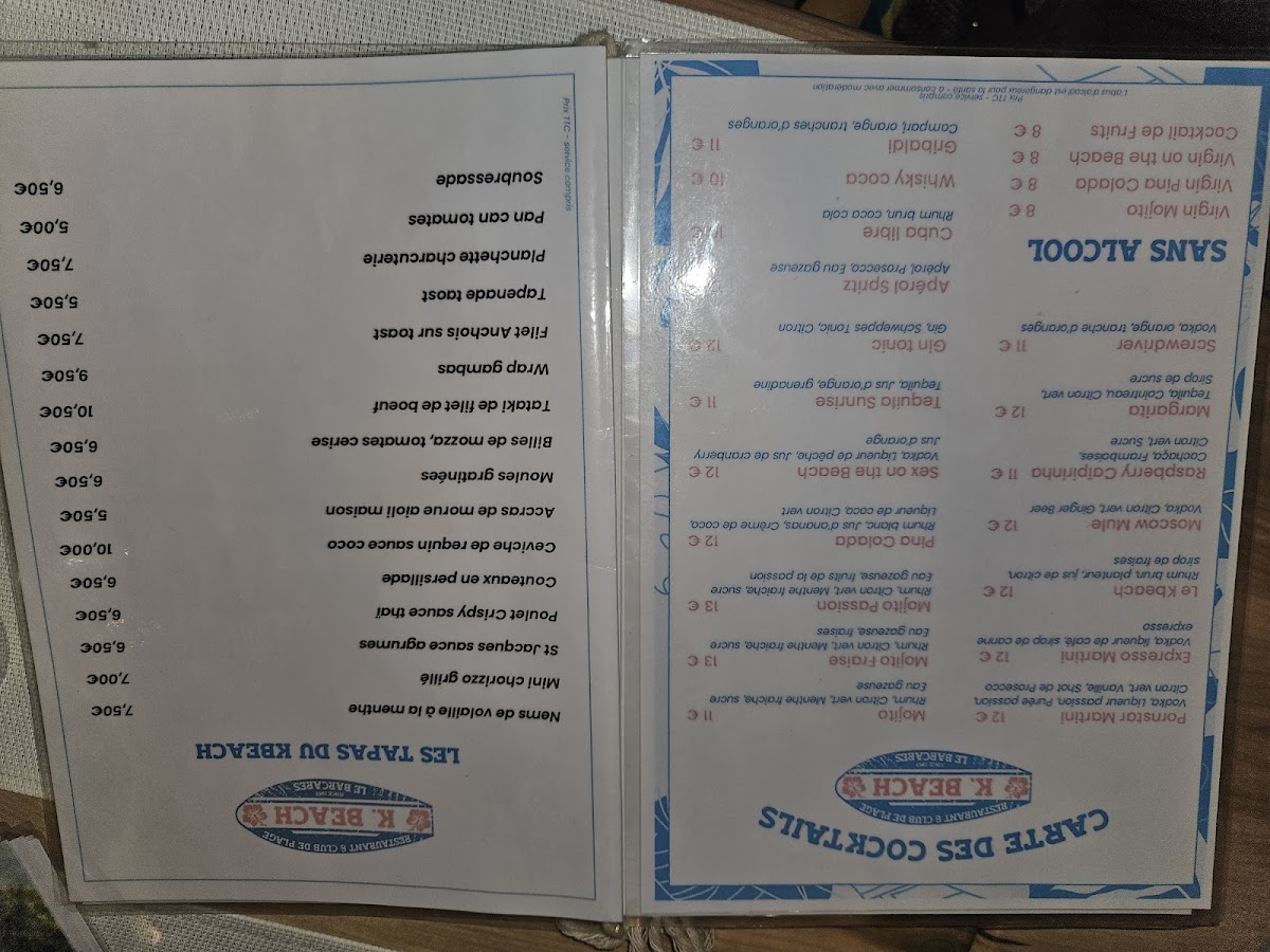 Menu K-Beach-1