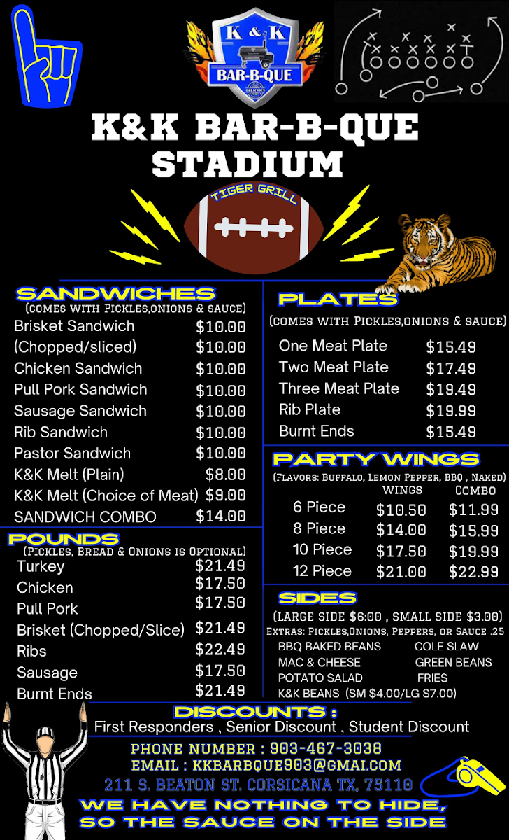 K & K Bar-B-Que Menu-1