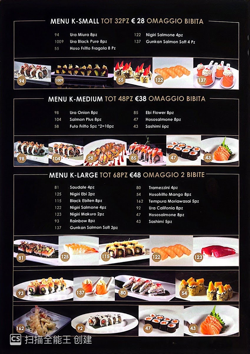 Menu K-Kaiseki Sushi Restaurant - Sant'antimo-2