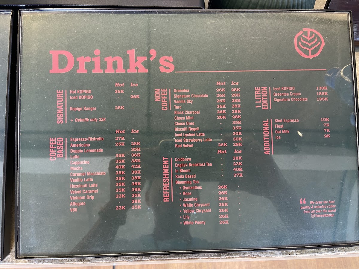 Menu K O P I G O-1
