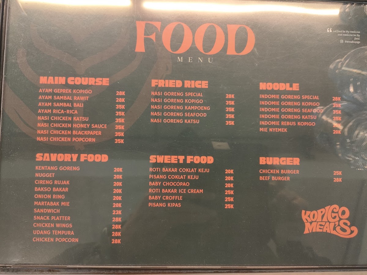 Menu K O P I G O-4