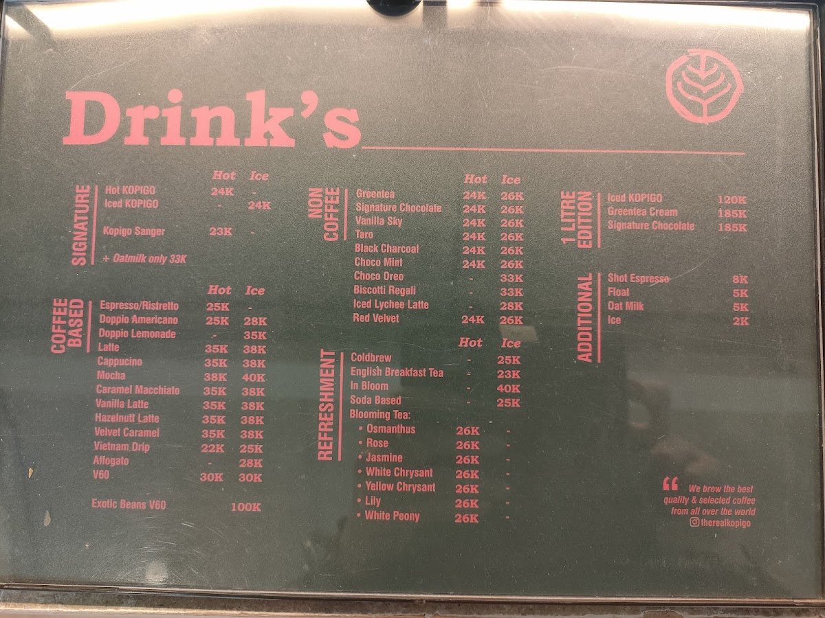 Menu K O P I G O-5