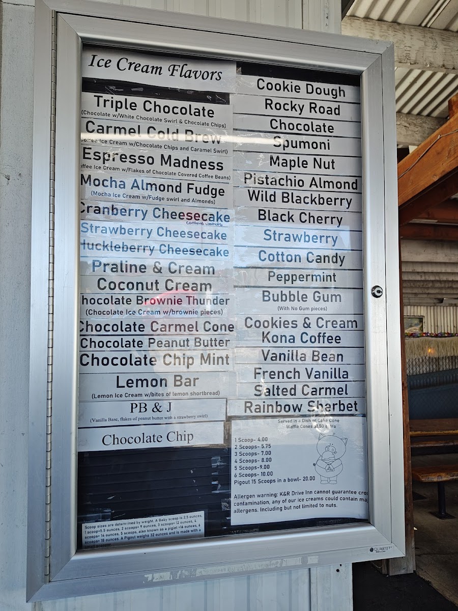 Menu K & R Drive-Inn-1
