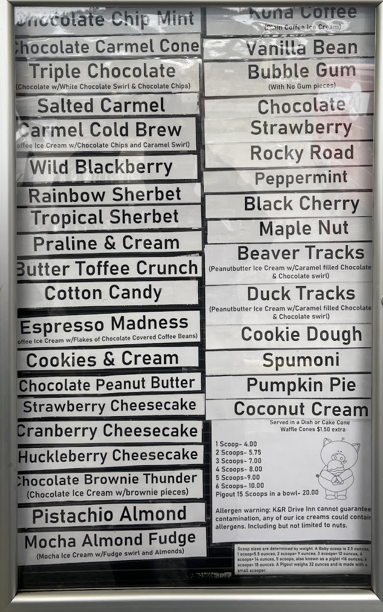 Menu K & R Drive-Inn-8