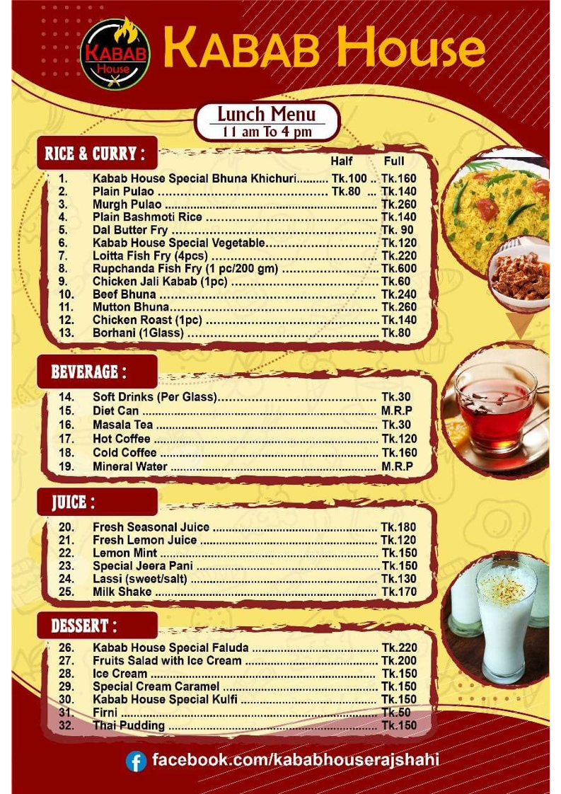 Menu Kabab House Multi Cuisine Restaurant-1