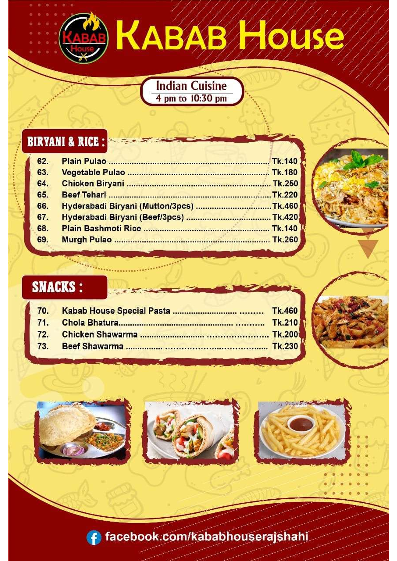 Menu Kabab House Multi Cuisine Restaurant-9