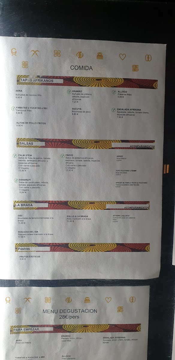 Menu Kabongo-5