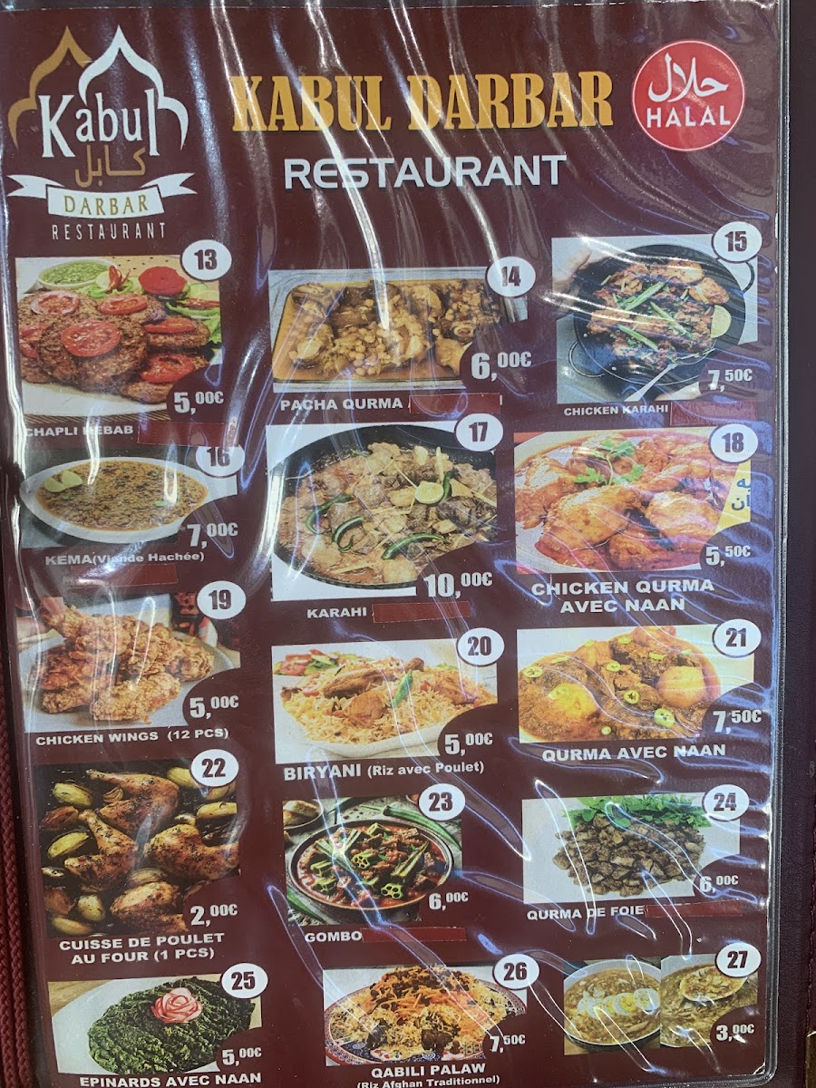 Menu Kabul Darbar-2