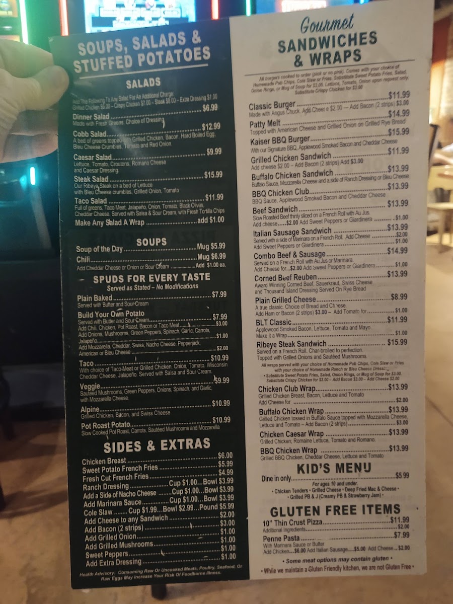 Menu Kaiser's Of Kenosha Pizza Restaurant & Pub-6