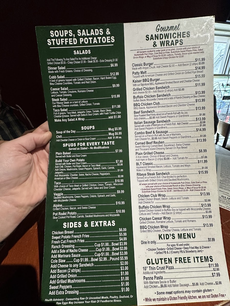 Menu Kaiser's Of Kenosha Pizza Restaurant & Pub-7