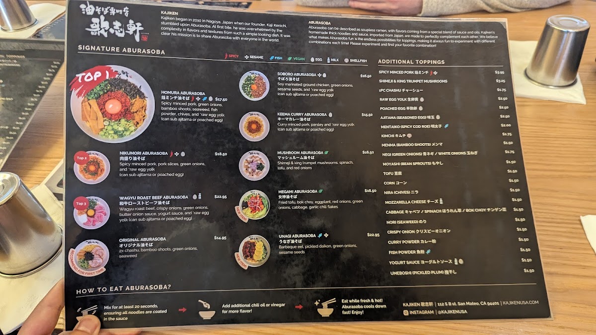 Menu Kajiken-1