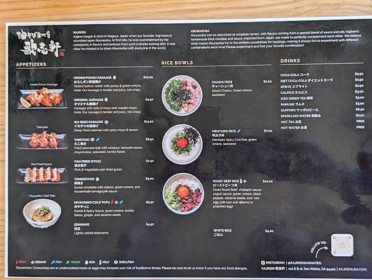 Menu Kajiken-7