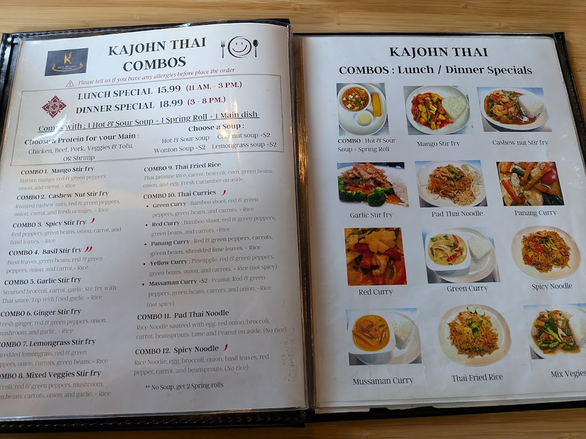 Menu Kajohn Thai Restaurant-1