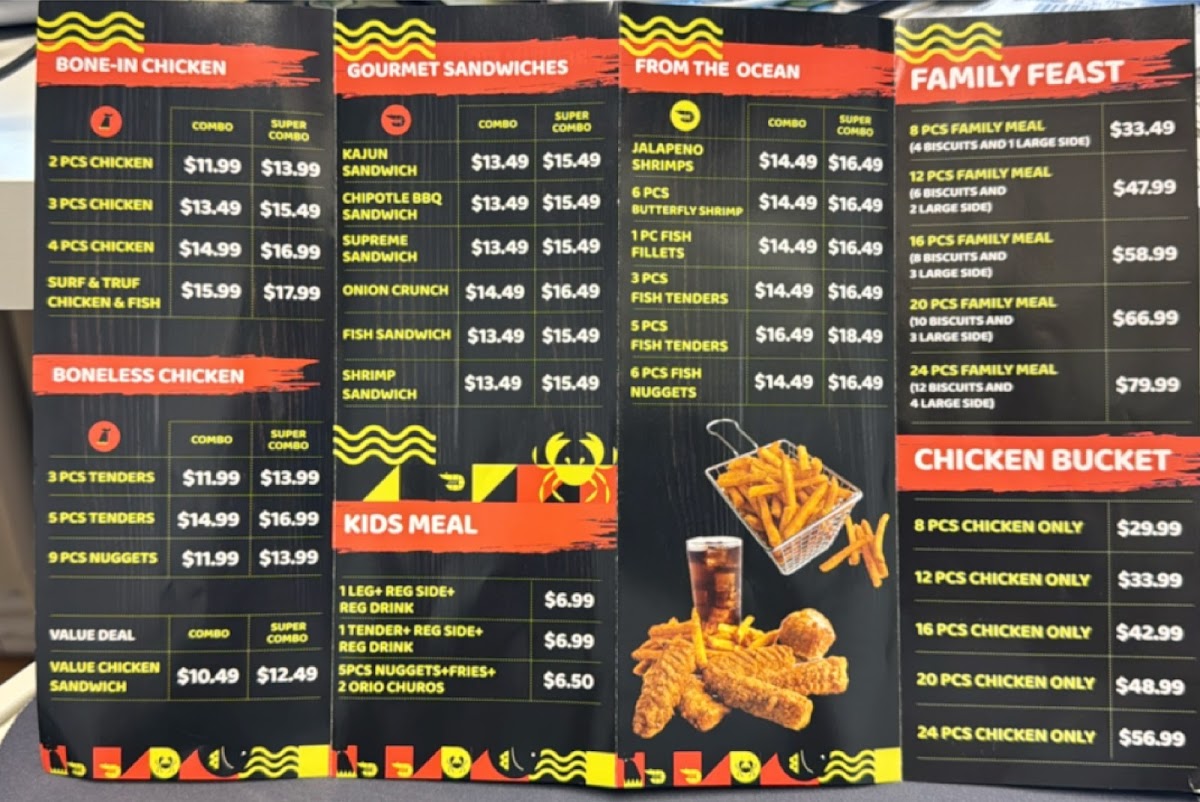 Menu Kajun Chicken & Seafood- Waterloo-1
