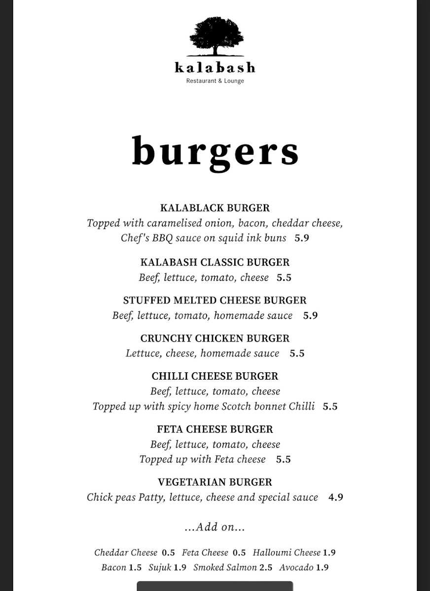 Menu Kalabash Restaurant & Lounge-4
