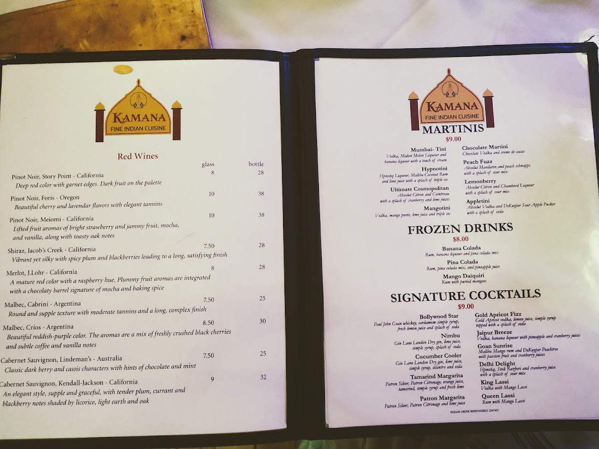 Menu Kamana Fine Indian Cuisine-2