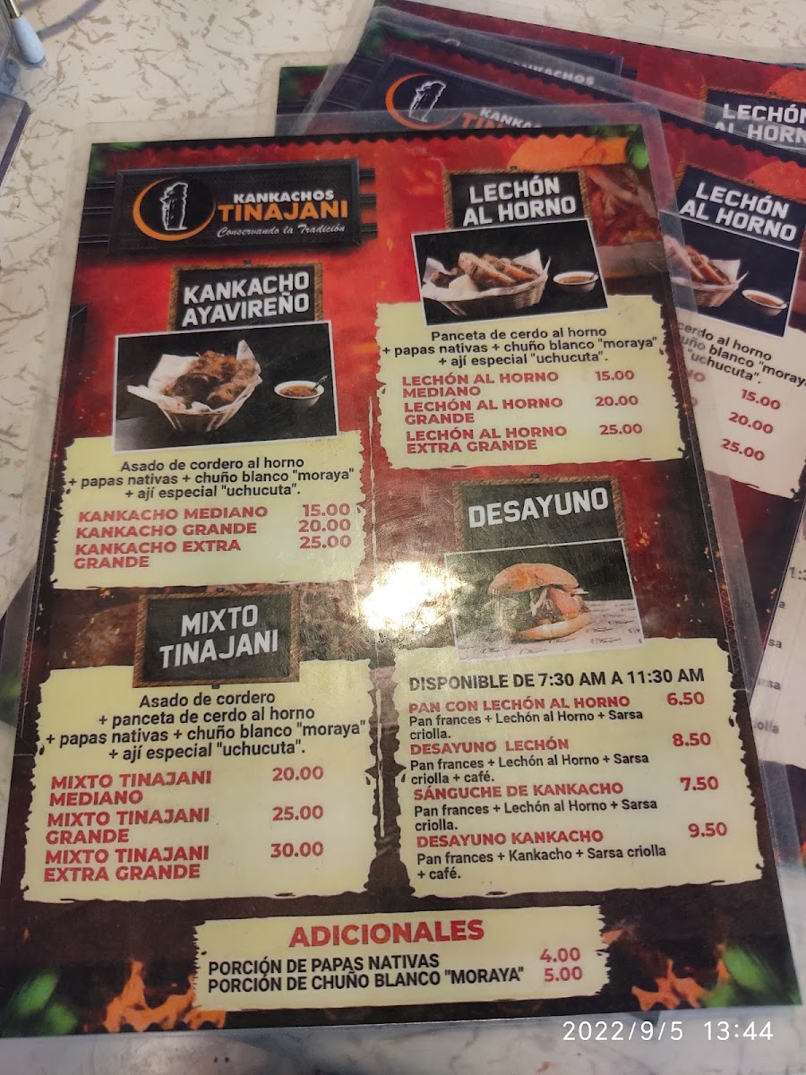Menu Kankachos Tinajani Riel-2