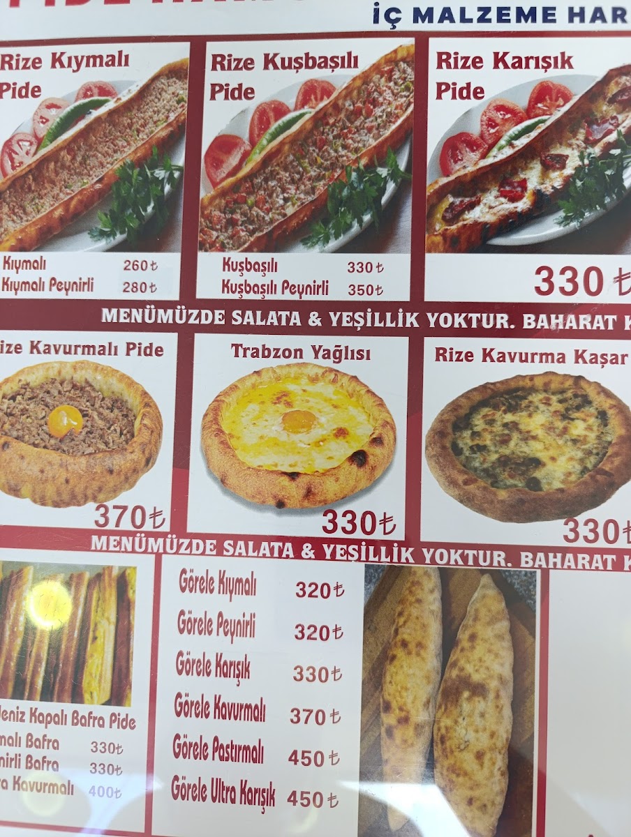Menu Karadeniz Pide Rizeli Hacı Yusuf-4