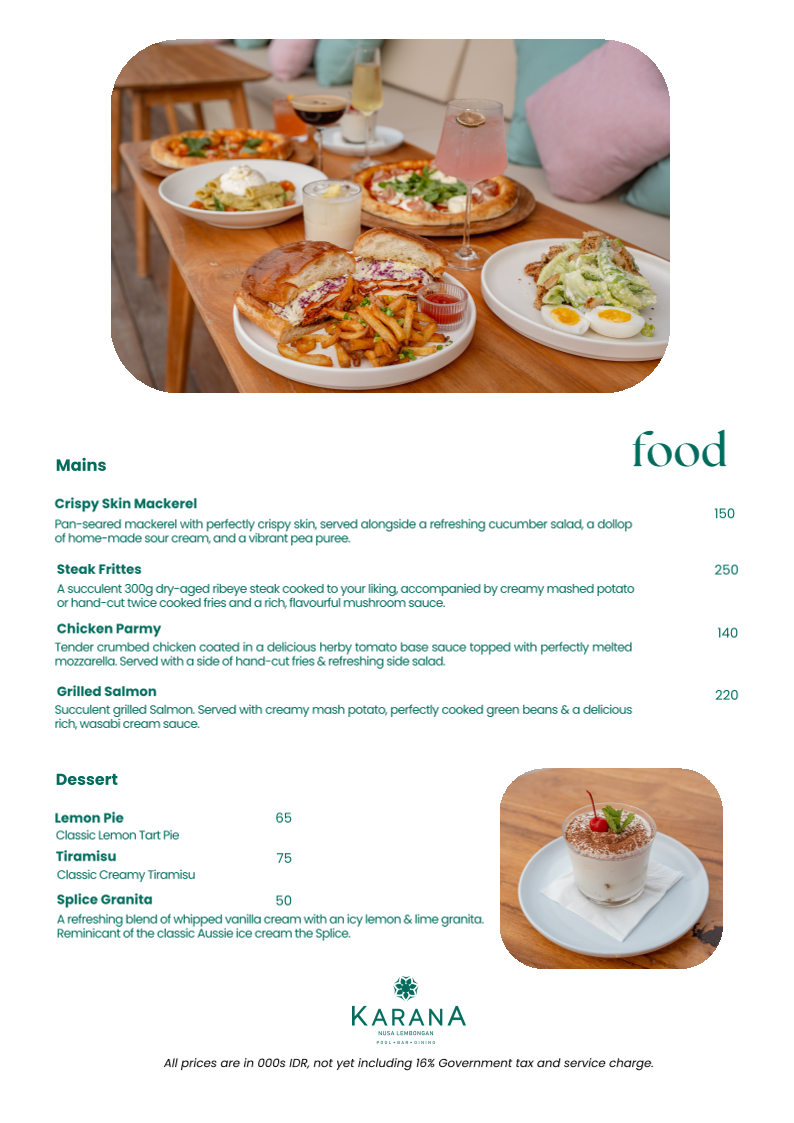 Menu Karana Nusa Lembongan, Pool - Bar - Dining-4