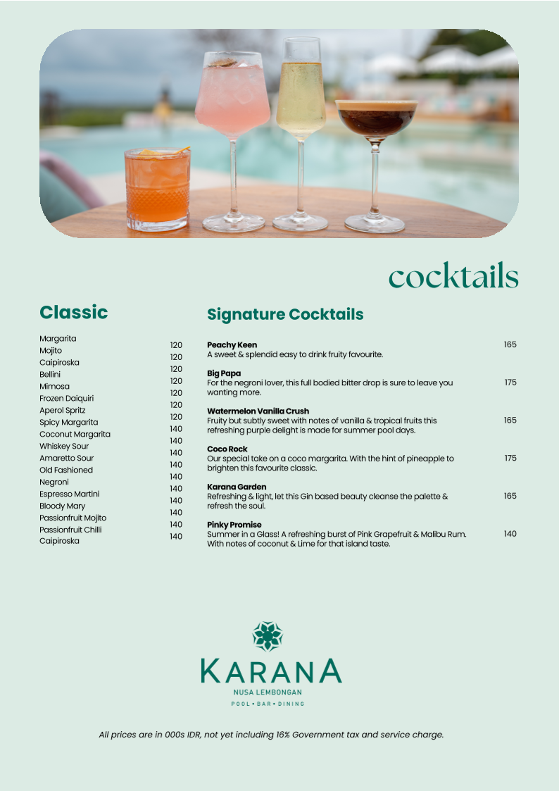 Menu Karana Nusa Lembongan, Pool - Bar - Dining-6