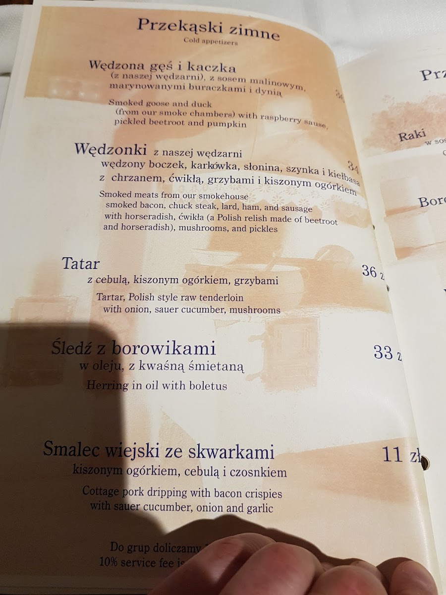 Menu Karczma W Pęcicach-1