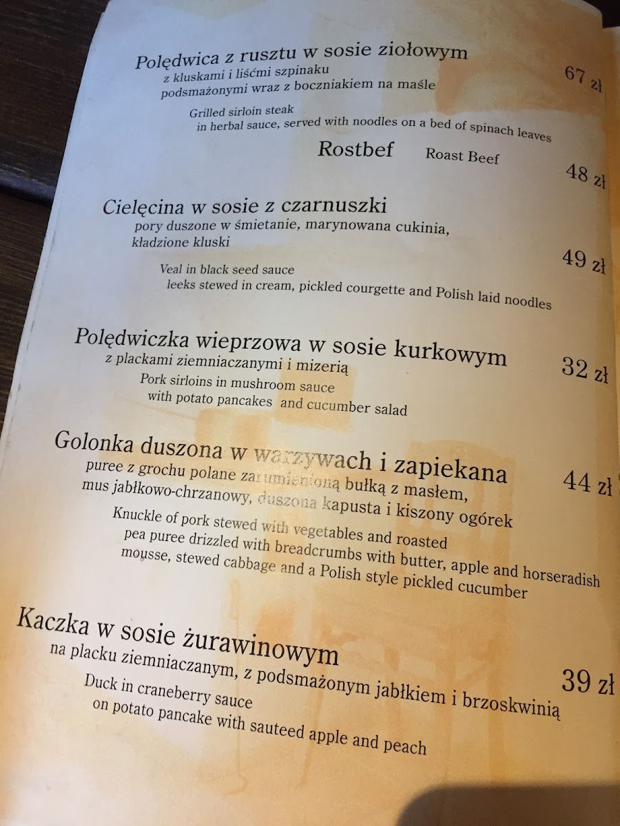 Menu Karczma W Pęcicach-9