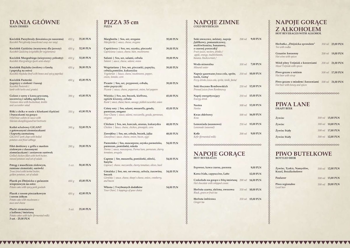 Menu Karczma Zbójnicka-2